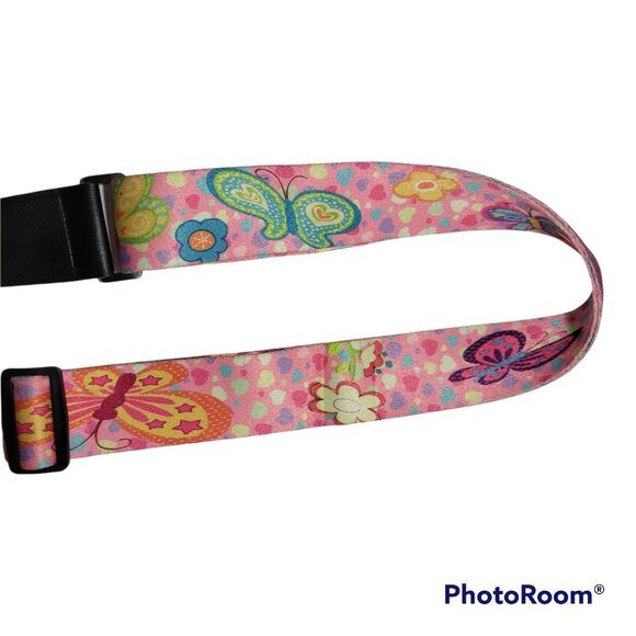 Art Tribute Guitar Strap Girls Kids Adjustable SUPER STAR Pink Butterfly Music - Picture 5 of 10